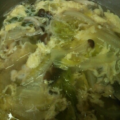 鶏ガラでスープを取ったもので作ってみました！